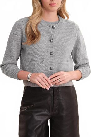 525 america Lorena Crewneck Cardigan In Grey