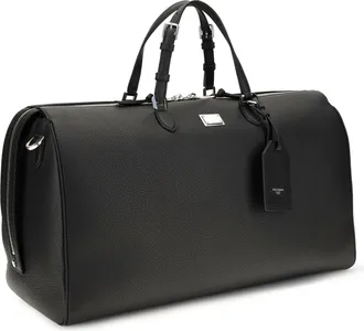 Dolce & Gabbana Mens Travel Bag Vittoria Black Calfskin Calf Leather Laptop & Briefcases
