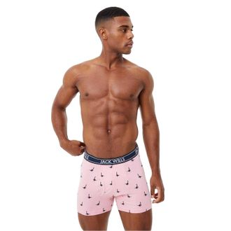 Jack Wills Heren Classic Boxershorts (Set van 3) (Roze/Zwaar)