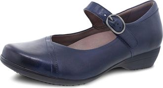 Dansko Womens Fawna Burnished Calf Shoes In Navy