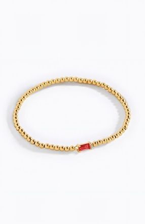 Mint & Lily Gold Beaded Birthstone Bracelet in January Garnet at Nordstrom, Size 6.5