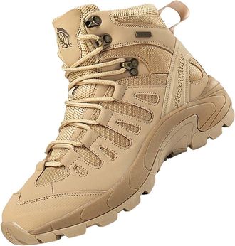 Generic Mens Fall and Winter Fashion Mens Sneakers Mens Hiking Sneakers Walking Mens Shoes Real Leather Dress Boots Men (Khaki, 6.5)