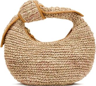 Poolside knotted-detail raffia tote bag - women - Raffia/Fabric - OS - Neutrals