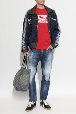 Dsquared2 Denim Jacket With Sewn-in Logo, Mens, Navy Blue