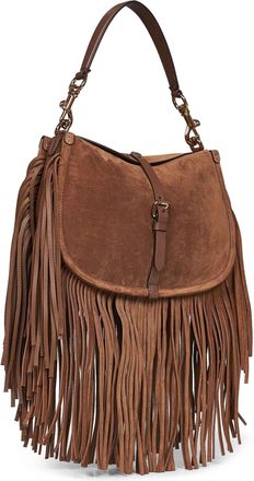 Etro Womens Shoulder Bag Suede Brown Calf Leather