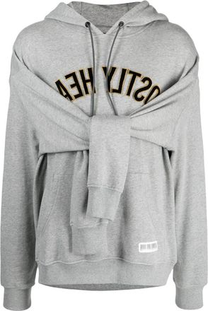 Mostly Heard Rarely Seen logo-print cotton hoodie - men - Cotton - M - Grey