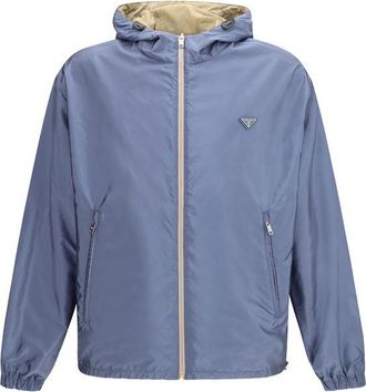 Prada Mens Beige Recycled Polyamide Shell Jacket Clothing