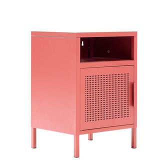 Nordlys Mesita de noche con 1 puerta en metal terracota