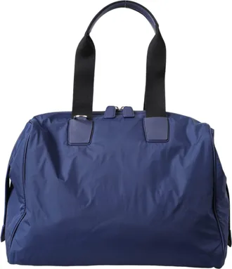 Dolce & Gabbana Blue Nylon Calfskin Hand Shoulder Duffel Mens Bag