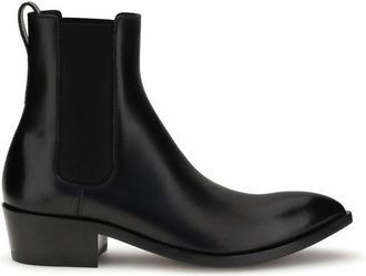 Tom Ford Black Calf Leather Bos Taurus Chelsea Mens Boots