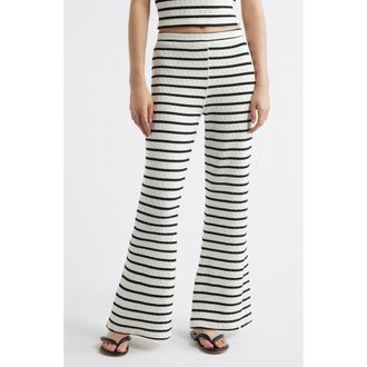 Rip Curl Bobbi Stripe Flare Pants in Black/Off White at Nordstrom, Size Xx-Small