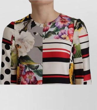 Dolce & Gabbana silk floral patchwork knee-length dress