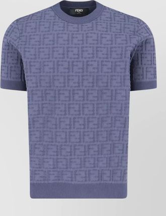 Fendi short sleeve crewneck sweater ribbed trims
