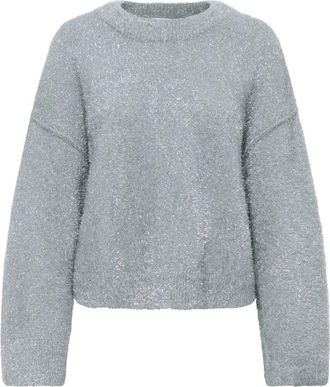 Karen by Simonsen Rondgebreide trui - Dames - Ronde hals truien - Grijs - M - Truien & Vesten