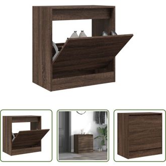vidaXL Scarpiera marrone - Scarpiera Rovere Marrone 60x34x63,5 cm in Legno Multistrato