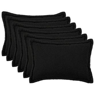 vidaXL Funda De Almohada 6 Pcs Houten Negro 30 X 50 Cm Boucl&eacute; Vidaxl