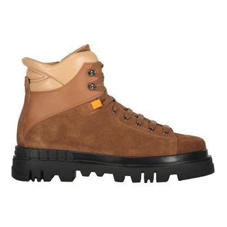 Santoni Lace-up Boots, male, Brown, Size: 10 1/2 US Lace-up Leather Boots