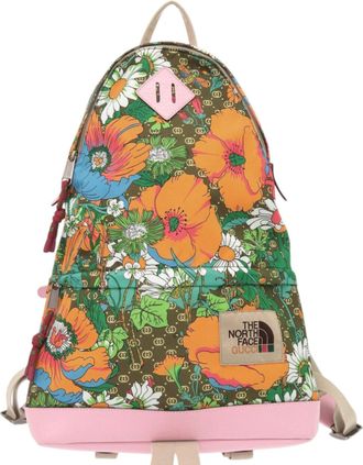 Gucci Multi-Color Pink Nylon Leather Backpack (Pre-Owned)