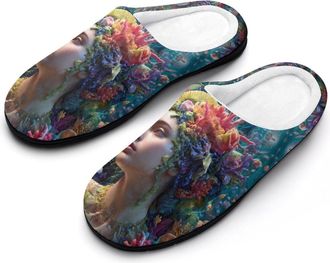 Generic Sea Beautiful Princess1 Funny Mens Cotton Slippers Soft Non-Slip Rubber Sole House Slipper Indoor Outdoor