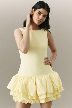 endless rose Sleeveless Ruffled Drop-Waist Mini Dress