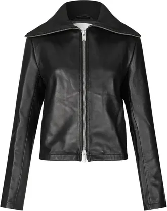 Sams&oslash;e & Sams&oslash;e Sashira Jacket 15823 W - Dames - Leren en Su&egrave;de Jassen - Zwart - S - Leer - Jassen