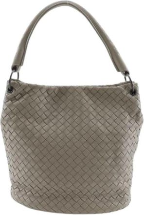 Bottega Veneta Pre-owned Vintage Intrecciato Schoudertas - Dames - Vintage Tas - Grijs - ONE Size - Leer - Vintage