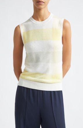 Vince Plaid Wool Sweater Vest in Dandelion Combo at Nordstrom, Size Xx-Small