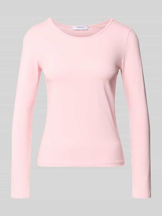 Zabaione Longsleeve mit geripptem Rundhalsausschnitt in Rosa, Gr&ouml;&szlig;e XXL