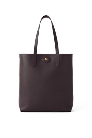 Burberry Reversible Full-Grain Leather and Checked Canvas Tote Bag