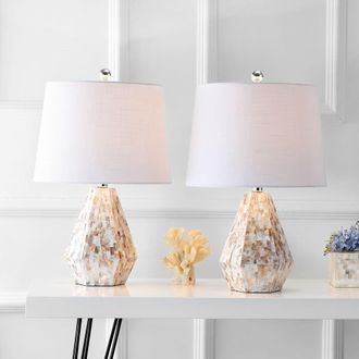 Jonathan Y Designs Isabella 21 Seashell LED Table Lamp (Set of 2)