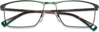 Etnia Barcelona Fenton Rectangular Green Gradient Metal Eyeglass Frames with Tortoiseshell Temples