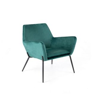 MondoViro Sill&oacute;n tapizado en terciopelo verde patas de metal cm 70x72 79h
