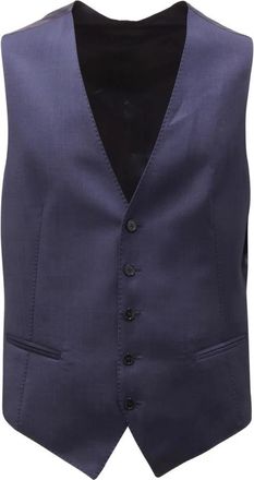 Tagliatore 1678Av wollen vest e - Heren - Gillet - Blauw - M - Wol - Kostuums