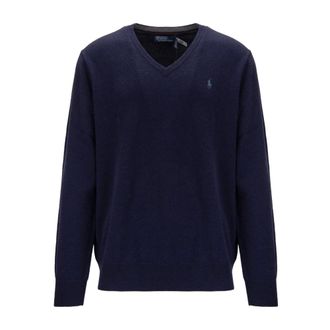 Ralph Lauren V-neck Knitwear, male, Blue, Size: L V-neck Knitwear