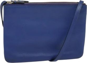 Celine Pre-owned Leather celine-bags - Dames - Vintage Schoudertas - Blauw - ONE Size - Leer - Vintage