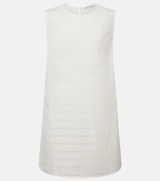 Asceno Sintra checked linen and cotton minidress