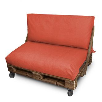 Happers Set De Cojines Para Palets Asiento 120x80x20 + Respaldo 120x45x25 Naranja Naylim Mate Happers