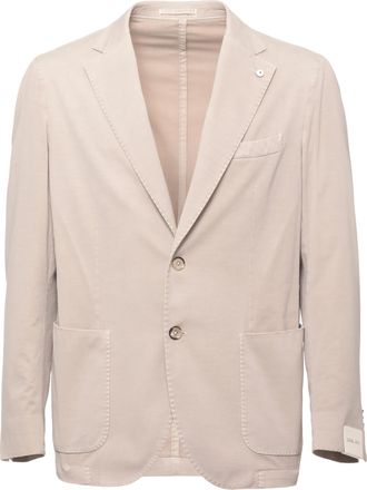 Lubiam Beige Cotton-Silk Classic Lapel Blazer