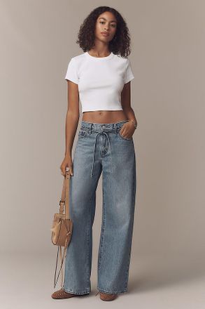 Levi's XL Straight Mid-Rise Wide-Leg Tie-Waist Jeans
