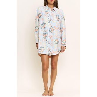 Honeydew Intimates Brunch Date Sleep Shirt in Citrus Check at Nordstrom, Size X-Small