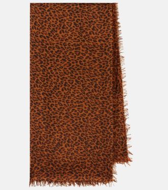 Isabel Marant Leopard-print cashmere and wool scarf