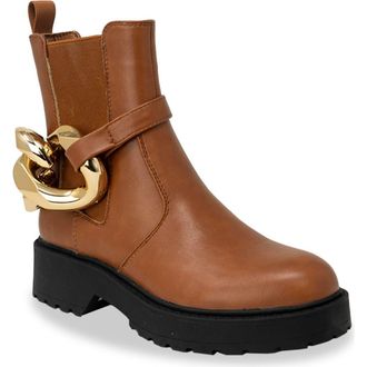 Chase + Chloe by Intouch Footwear Chunky Chain Strap Lug Boot in Cognac at Nordstrom Rack, Size 6.5