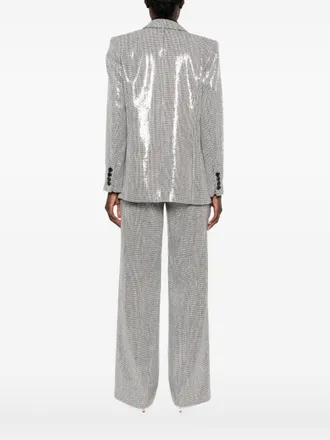 Ermanno Scervino Sequin-Embellished Houndstooth Blazer - Silver