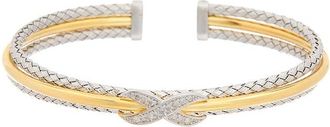 Meshmerise 18K Over Silver 0.20 Ct. Tw. Diamond Bangle