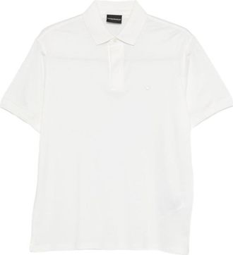Emporio Armani White Short Sleeves Logo Polo