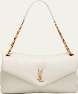 Saint Laurent Calypso Large YSL Shoulder Bag in Leather