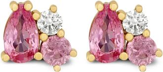 ROSEKEY Orecchini Gooseberry in oro rosa 18 carati con zaffiri e diamanti