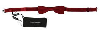 Dolce & Gabbana Mens Red Dotted Silk Adjustable Neck Papillon Bow Tie - Multicolour - One Size