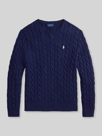 Polo Ralph Lauren Regular Fit Strickpullover aus reiner Baumwolle in Marine, Gr&ouml;&szlig;e S