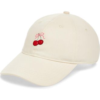 Frasier Sterling Red Cherry Baseball Cap in Cream at Nordstrom